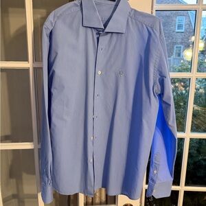 Roberto Cavalli Blue Striped Shirt